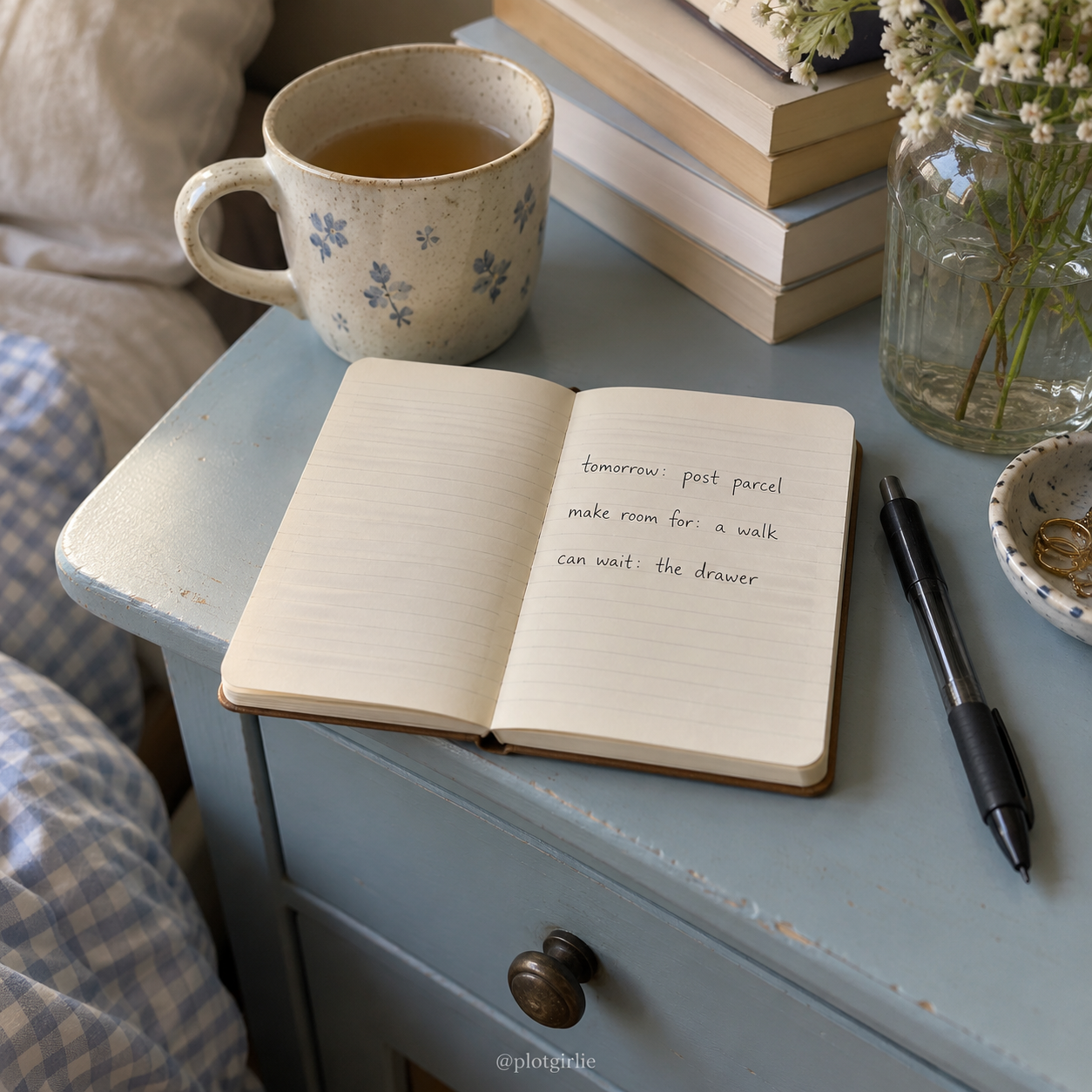 Three lines, then permission to close the notebook.