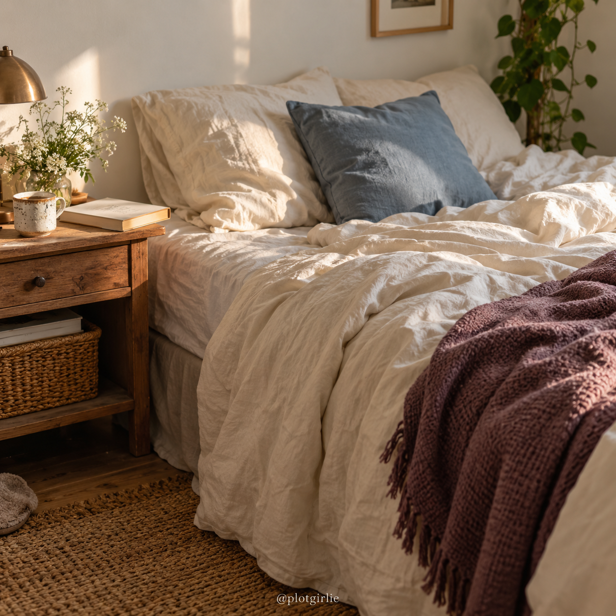 One textile accent is plenty.
